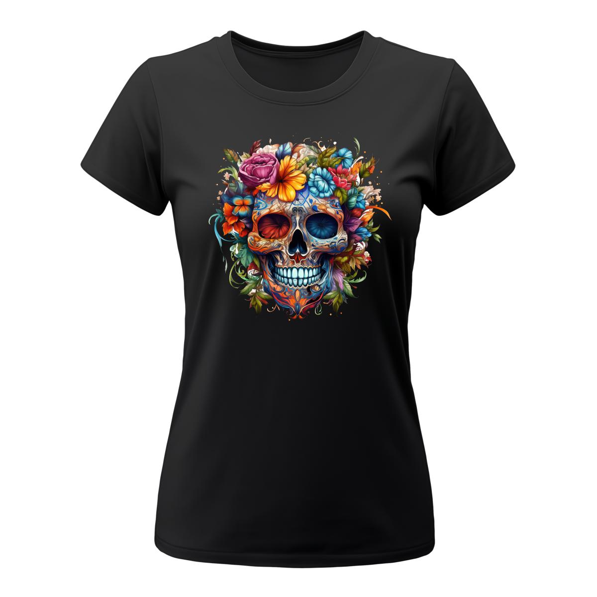 Czaszka Meksykańska - nadruk na koszulce damskiej