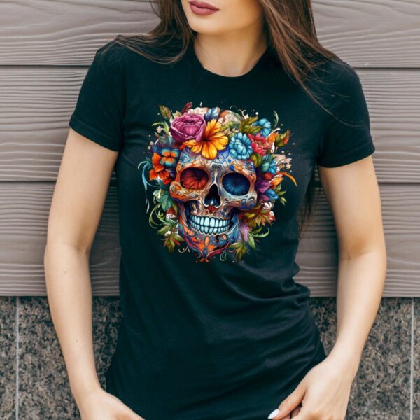 Czaszka Meksykańska - nadruk na koszulce damskiej