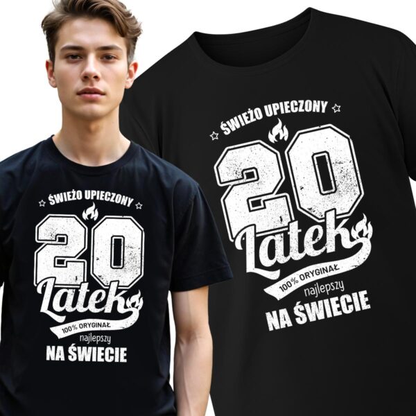 Koszulka z nadrukiem na 20 urodziny