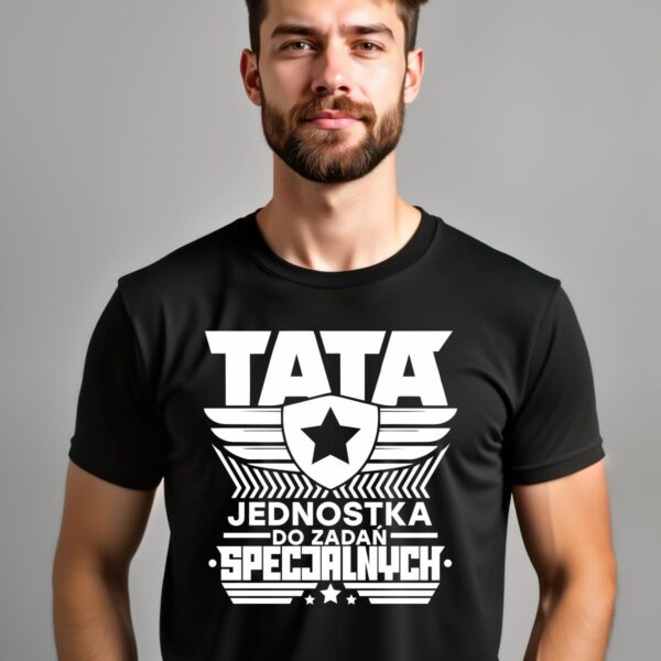 Koszulka z nadrukiem Tata jednostka do zadań specjalnych