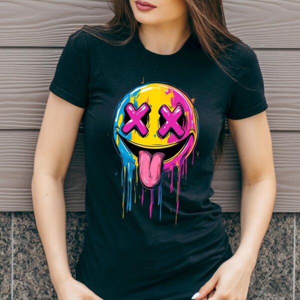 Kolorowa buźka pokazująca język